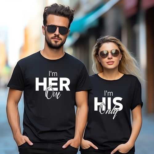 I'm Her and His Couple Graphic Printed T-Shirt