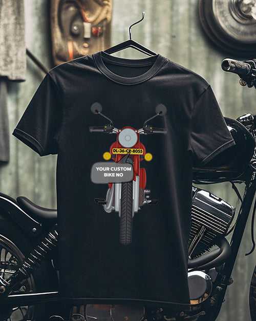 Rider's Pride: High-Quality Biker T-Shirts with Custom Number Plate