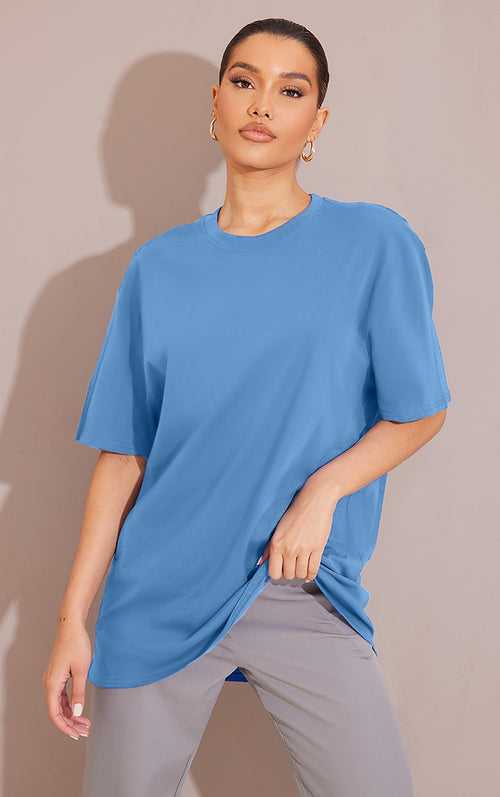 Effortless Elegance: The Perfect Oversized Comfort for Women - (Sky Blue)