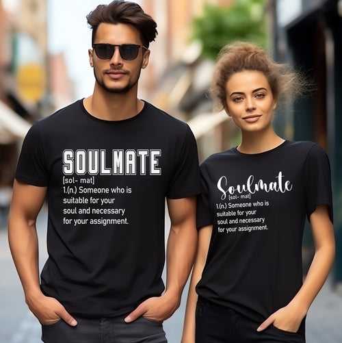 Soulmate Couple Graphic Printed T-Shirt