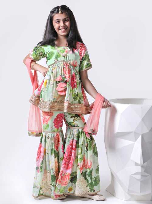 Tender Floral Sharara Set