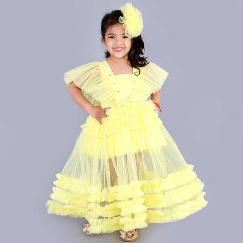 Yellow Paradise Gown with Hair Clip