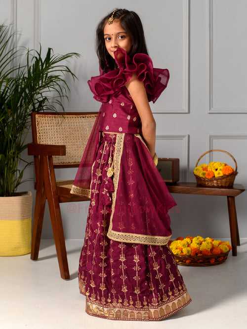 Wine Glow Lehenga Set