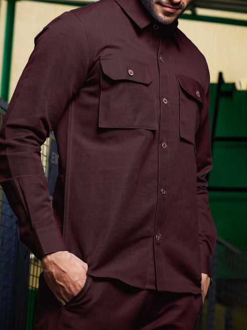 Zayn - Linen Short Jacket - Maroon