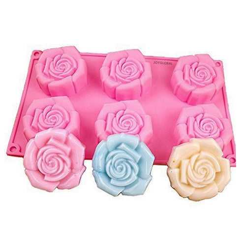 Silicone 6 Cavity Rose Mould - 110 Grams