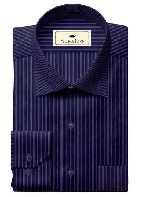 Custom Tailored Designer Shirt Made to Order from Cotton Blend Stripe- CUS - 1320