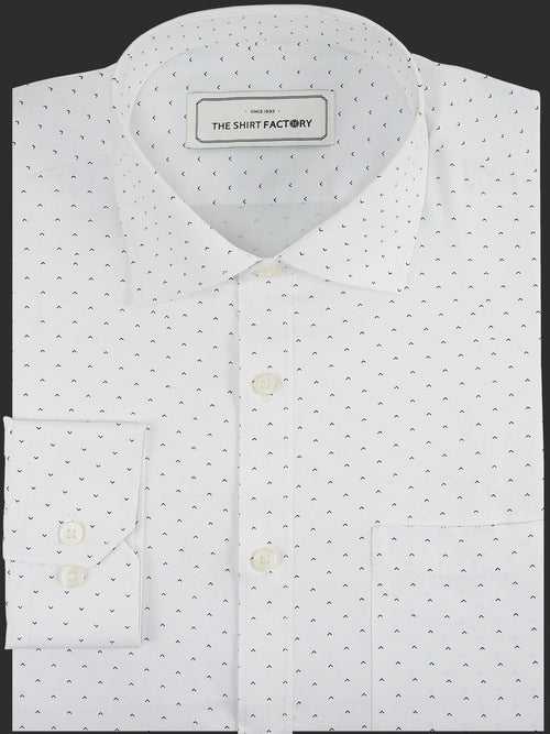 Men's Premium Cotton Blend Printed Shirt White (1043)