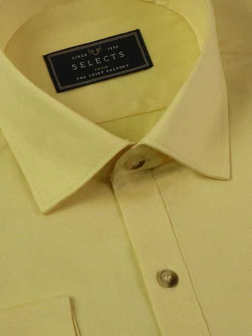 Selects Premium Giza Cotton Plain Shirt Yellow - (0902)