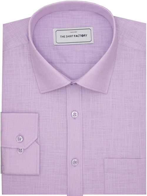 Men's Cotton Linen Blend Plain Shirt - Light Purple (0908)