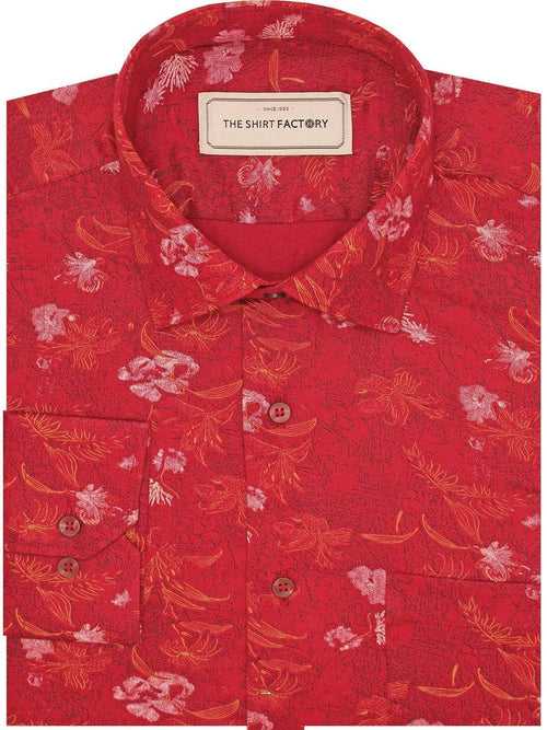 Men's Cotton Summer (Beach collection) Shirt - Red (1189)
