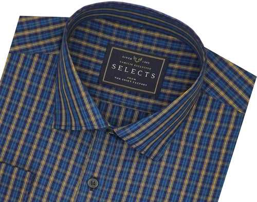 Selects Premium Cotton Check Shirt - Blue (0636)