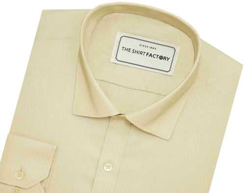 Men's Cotton Blend Dobby Plain Shirt - Beige (0762)