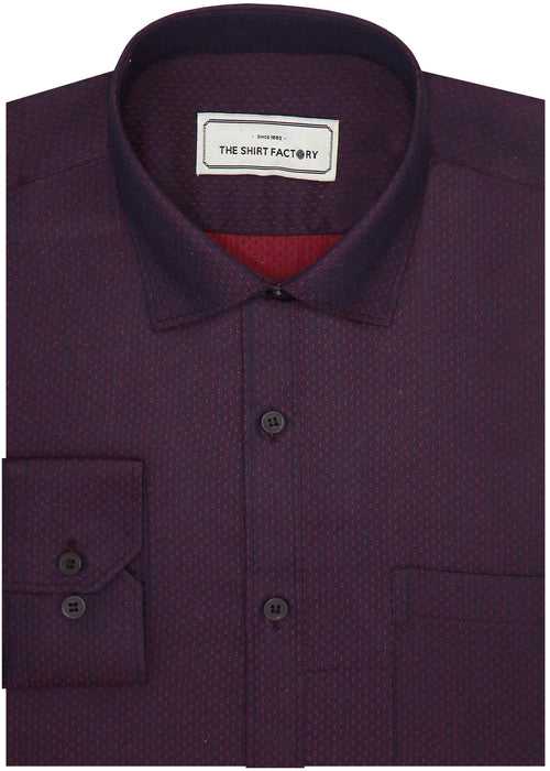 Men's Premium Cotton Printed Shirt Deep Purple (0993)