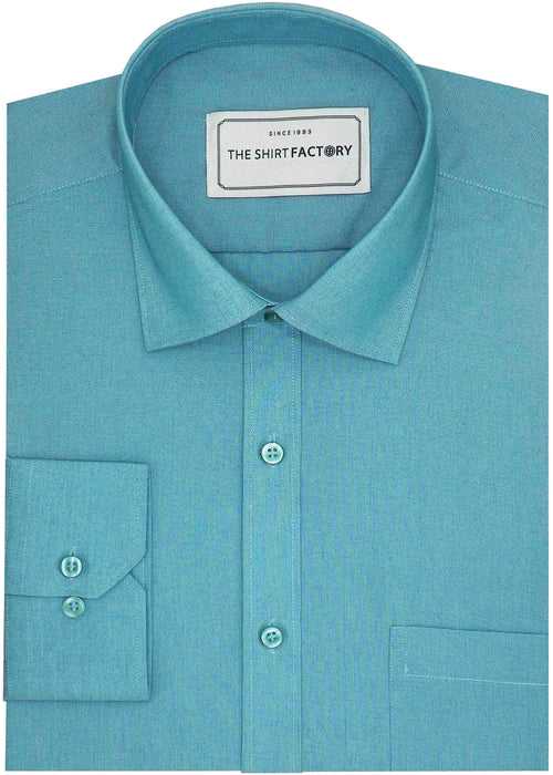 Men's Poly Cotton Plain Shirt Blue (0862)