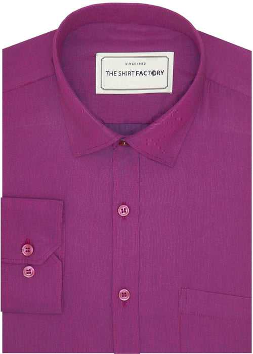 Men's Poly Cotton Plain Shirt Deep Ruby (0774)