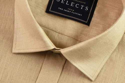 Selects Pure Linen Plain Shirt - Beige (0486)