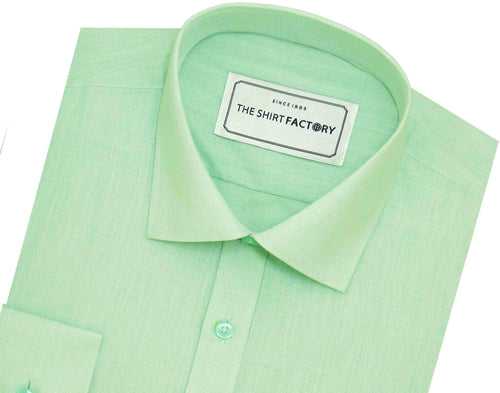 Men's Cotton Blend Plain Shirt - Light Pista (0776)