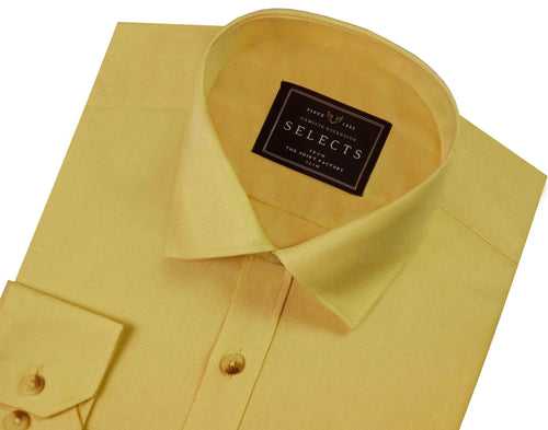 Selects Premium Giza Cotton Plain Shirt - Yellow (0676)