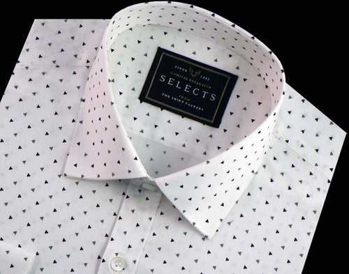Selects Premium Cotton Printed Shirt - White (0348)