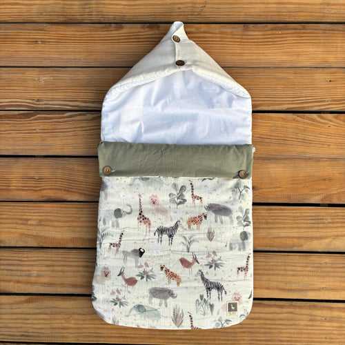 Jungle Safari Baby Carrier Nest (Muslin),Carrying Nest Bag Portable Travelling Bed for Infants for 0-4 Months