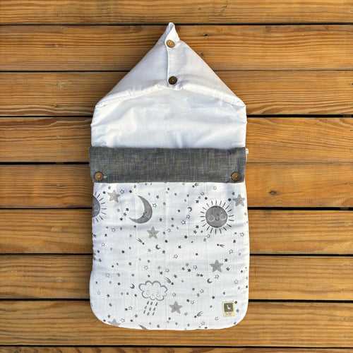 Lunar Lullaby Baby Carrier Nest (Muslin),Carrying Nest Bag Portable Travelling Bed for Infants for 0-4 Months