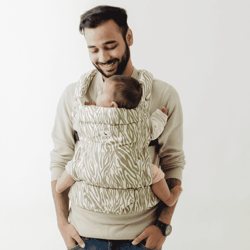 Zoey’s Baby Carrier, Made Of Bamboo Linen, Safe & Ergonomic, 2 Carry Positions, for 4 Months to 3 Year Old Baby (Zebra Stripes Color)
