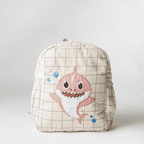 Handcrafted Pink Shark do do School Backpack (Toddler Bag)