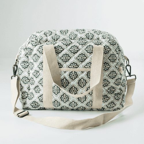 Emerald Trellis Diaper Bag (100% Cotton)