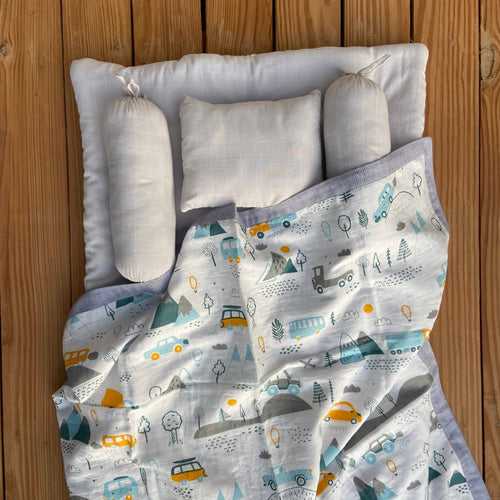 Little Campers Mini Bedding Set (Organic Muslin 0-1 Year)