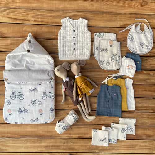 Newborn Essentials Super Combo - Bycycle Theme (total 19 items)