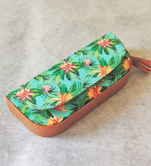 Lotus Tropical Pattern Printed Sunglass Case
