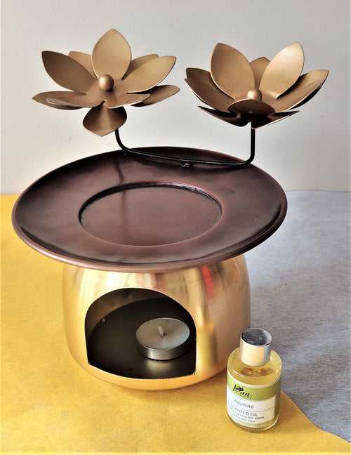 Double Lotus Incense Burner