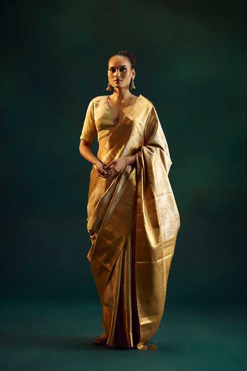 Gold Silk Kanjivaram Sari