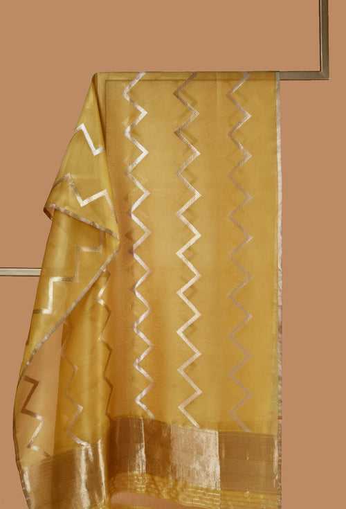 Organza Dupatta with Chevron Zari Lines