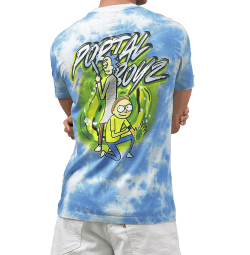 Rick And Morty 2615 Canal Blue Tie Dye Mens T Shirt