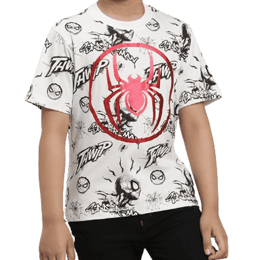 Spiderman 0079 Off White Kids Boys T Shirt