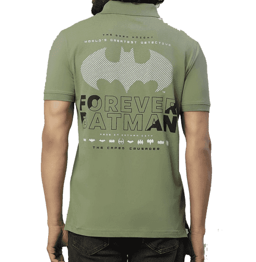 Batman 0766 Sage Green Polo T Shirt