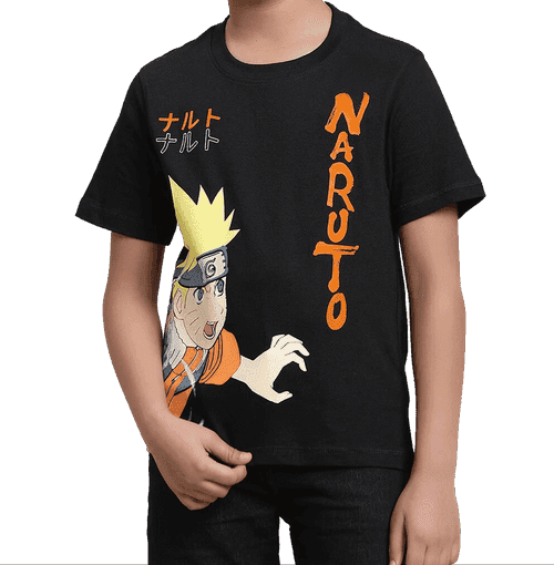 Naruto 0584 Black Kids Boys T Shirt