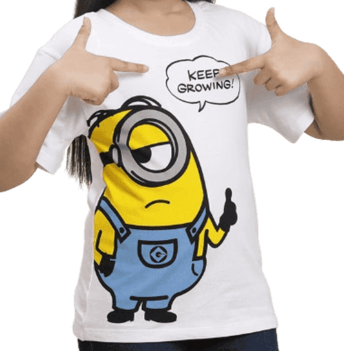 Minions 1768 White Kids Girls T Shirt