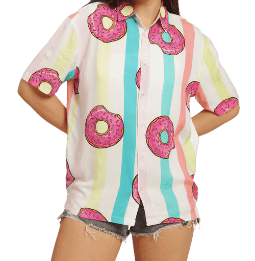 Donut Dream Printed White Unisex Shirt