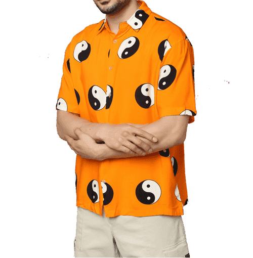 Yin Yang Printed Orange Unisex Shirt