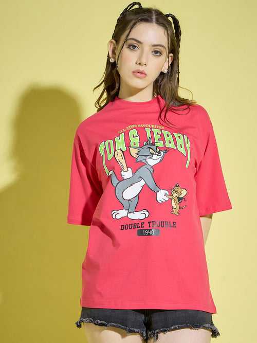 Cotton Half Sleeve Oversized Drop Shoulder Baggy Fit Women T-Shirts-3405-3405