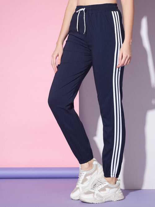 Toko Twill Women Mid-Rise Joggers Track Pant with Contrast Taping-3313