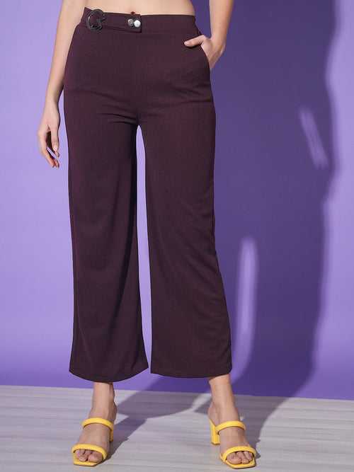 Solid Lycra Women Trouser Pant-3147