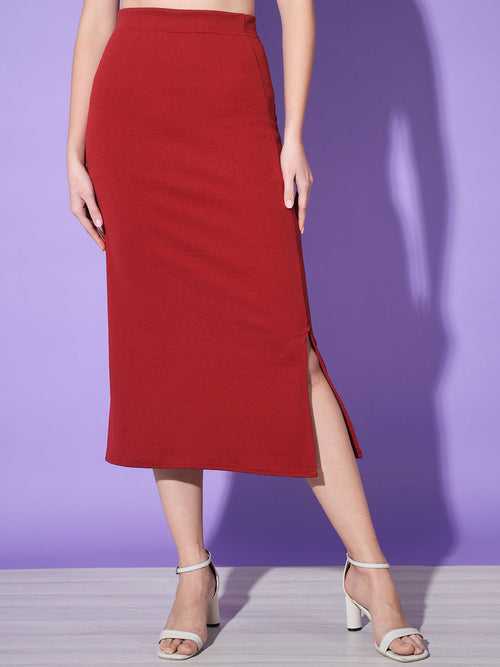 Below Knee Slit Women Pencil Skirt-3134-3137