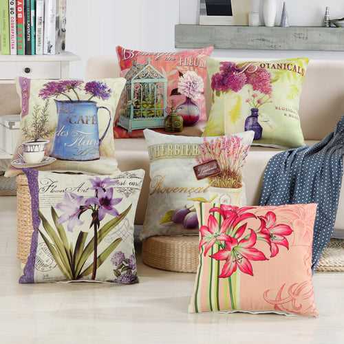 Cotton Feel Designer Throw Pillow Decorative Cushion Covers - Roses Kingdom 5 Piece/Set