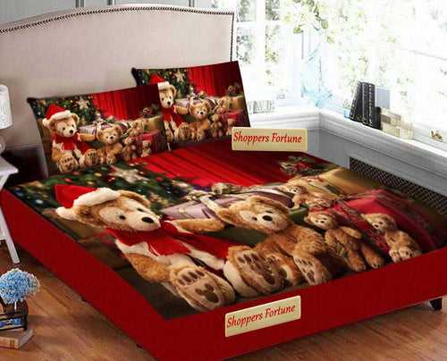 Soft & Cozy Digital Print Velvet Bedsheet - A Teddy Gathering