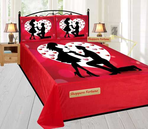 Soft & Cozy Digital Print Velvet Bedsheet - Gentleman's Proposal