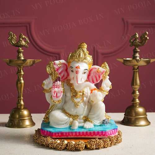 Marble Ganesha idol for Gift/Puja
