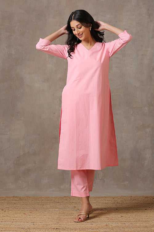 Okhai 'Candy' Pure Cotton Herbal Dyed Kurta Pant Set | Rescue